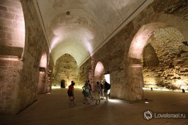 Полностью раскопанные залы крестоносцев в Акко.