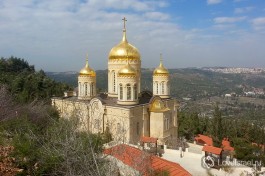Горненский монастырь сверху, удивительный пасторальный вид на склоны иерусалимских гор.