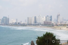 Вид на пляжи Тель-Авива. Яффо Израиль.